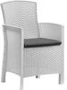Dmora - Lounge-Set für den Außenbereich Jupiter, Gartenset mit Kissen, Lounge-Set für den Innenbereich in Rattan-Optik, 100% Made in Italy, Weiß Bild 5