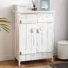 Rebecca Mobili Küchenschrank Kommode Badezimmerschrank 2 Türen Weiß Shabby Chic Herzen Eingang - Maße: 70 x 51 x 30 cm (HxLxB) - Art. RE4573 Bild 4