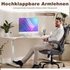 DUMOS Bürostuhl Pu-Leder Chefsessel mit Hochklappbaren Armlehnen Bürostuhle Leder mit Drehbaren Rädern Office Chair Ergonomic Geeignet für Büros Zuhause und Andere Umgebungen Bild 5