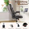 DUMOS Bürostuhl Pu-Leder Chefsessel mit Hochklappbaren Armlehnen Bürostuhle Leder mit Drehbaren Rädern Office Chair Ergonomic Geeignet für Büros Zuhause und Andere Umgebungen Bild 3
