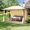 TOOLPORT Gartenpavillon 3x4 m - Dachplane ca. 180 g/m² - Pavillon mit 4 Seitenteilen in crème Bild 2