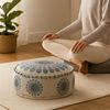 Marrakesch Orient & Mediterran Interior Pouf Boho Pouf Garet handgefertigt aus Baumwolle in Blau 50 cm handgemacht (1-St), Handarbeit Bild 2