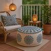 Marrakesch Orient & Mediterran Interior Pouf Boho Pouf Garet handgefertigt aus Baumwolle in Blau 50 cm handgemacht (1-St), Handarbeit Bild 5