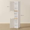 HOMCOM Badkommode mit 2 Türen, 2 Offenen Fächern und Verstellbaren Ablagen (Badschrank, 1 St, Schmal Hochschrank), für Badezimmer, Wohnzimmer, Küche 30 x 34,6 x 182 cm Weiß Bild 3