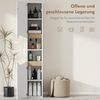 HOMCOM Badkommode mit 2 Türen, 2 Offenen Fächern und Verstellbaren Ablagen (Badschrank, 1 St, Schmal Hochschrank), für Badezimmer, Wohnzimmer, Küche 30 x 34,6 x 182 cm Weiß Bild 4