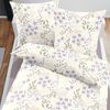 Dormisette Mako Satin Bettwäsche 135x200 Blumen Blätter gelb oliv lila 2870-30 Bild 3