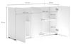 Dmora - Kommode Polokwane, Wohnzimmerbuffet, Wohnzimmer-Sideboard, Moderne Küchen-Speisekammer, Made in Italy, 135x38h79 cm, Glänzendes Weiß Bild 2