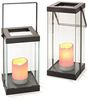 Technik All LED Design Laternen 2er Set "Garda" – mit Flackerlicht, Timer & Batterien – Metall & Glas – Innen/Außen Bild 2