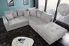 riess-ambiente Ecksofa KENT 220cm hellgrau / schwarz, Einzelartikel 1 Teile, Wohnzimmer · Cord · mit Federkern · inklusive Hocker · L-Form · Modern Bild 2