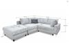 riess-ambiente Ecksofa KENT 220cm hellgrau / schwarz, Einzelartikel 1 Teile, Wohnzimmer · Cord · mit Federkern · inklusive Hocker · L-Form · Modern Bild 3