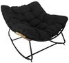 HOME DECO FACTORY Outdoor, Tulum, Eisen, Gartenei, gepolsterte Sitzfläche, Rattan-Effekt, UV-beständig, Schwarz, Schaukelstuhl Bild 5