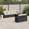 vidaXL 7-tlg. Garten-Sofagarnitur mit Kissen Schwarz Poly Rattan 3251543 Bild 2