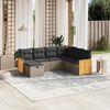 vidaXL 7-tlg. Garten-Sofagarnitur mit Kissen Grau Poly Rattan 3265764 Bild 2