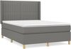 vidaXL Boxspringbett mit Matratze Dunkelgrau 140x190 cm Stoff 3132146 Bild 3