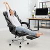 COLAMY Office Chair with Footrest-Ergonomic High Back Design Executive Computer Desk Chair with Removable Lumbar Pillow, 90-135°Reclining, Thick Bonded Leather for Home Office Work Comfort, Black Bild 2