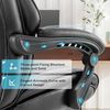 COLAMY Office Chair with Footrest-Ergonomic High Back Design Executive Computer Desk Chair with Removable Lumbar Pillow, 90-135°Reclining, Thick Bonded Leather for Home Office Work Comfort, Black Bild 5