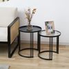 SVITA Beistelltisch LADAR (2er Set), Couchtisch Kaffeetisch Satztisch Rund Pulverbeschichtet, Schwarz Bild 2