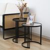 SVITA Beistelltisch LADAR (2er Set), Couchtisch Kaffeetisch Satztisch Rund Pulverbeschichtet, Schwarz Bild 3