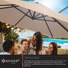 KESSER® Sonnenschirm Ampelschirm Sun XL 300x300 cm Inkl. Abdeckung +Windsicherung Drehbar Neigbar Kippbar Marktschirm Groß 360° Rotation, Gartenschirm mit Kurbel Sonnenschutz UV50+, Taupe Bild 4