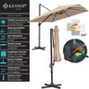 KESSER® Sonnenschirm Ampelschirm Sun XL 300x300 cm Inkl. Abdeckung +Windsicherung Drehbar Neigbar Kippbar Marktschirm Groß 360° Rotation, Gartenschirm mit Kurbel Sonnenschutz UV50+, Taupe Bild 2