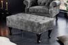 riess-ambiente Fußhocker CHESTERFIELD 80cm grau / dunkelbraun (Einzelartikel, 1 St), Wohnzimmer · Samt · Wellenunterfederung · Chesterfield Design Bild 3