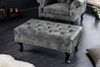 riess-ambiente Fußhocker CHESTERFIELD 80cm grau / dunkelbraun (Einzelartikel, 1 St), Wohnzimmer · Samt · Wellenunterfederung · Chesterfield Design Bild 2
