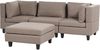 Beliani 'Unstad' Sofa, Braun, Leinenoptik, 72 x 76 x 228 cm, mit Ottomane, Einzelsofa Bild 4