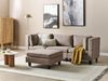 Beliani 'Unstad' Sofa, Braun, Leinenoptik, 72 x 76 x 228 cm, mit Ottomane, Einzelsofa Bild 2
