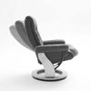 MCA Relaxsessel HWC-J42, Fernsehsessel TV-Sessel Hocker, Stoff ~ schwarz-braun Wildleder-Imitat, Gestell Walnuss-Optik Bild 4