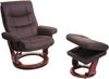 MCA Relaxsessel HWC-J42, Fernsehsessel TV-Sessel Hocker, Stoff ~ schwarz-braun Wildleder-Imitat, Gestell Walnuss-Optik Bild 1