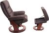 MCA Relaxsessel HWC-J42, Fernsehsessel TV-Sessel Hocker, Stoff ~ schwarz-braun Wildleder-Imitat, Gestell Walnuss-Optik Bild 5