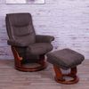 MCA Relaxsessel HWC-J42, Fernsehsessel TV-Sessel Hocker, Stoff ~ schwarz-braun Wildleder-Imitat, Gestell Walnuss-Optik Bild 2