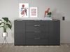 Stella Trading Kommode SANTORIN Anthrazit 180 cm breit mit Glasfront, 180 x 99 x 40 cm (B/H/T), Holzwerkstoff Bild 2