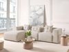 Beliani 'DOLVA' Ecksofa 3-Sitzer Stoff Hellbeige rechtsseitig Bild 2