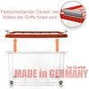 BigDean 2 Stück 60 L Aufbewahrungsbox mit Deckel groß rot - stapelbare robuste Box rollbare Stapelbox mit festen Klickverschlüssen - Made in Germany Bild 5