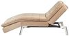 Chaiselongue Samtstoff hellbraun verstellbar LOIRET Bild 5