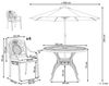 Beliani 'SALENTO' Gartentisch Set mit Schirm, Metall dunkelbraun, 102x102x72 cm Bild 3