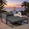 Melko Sitzgruppe Möbelset Aluminium Balkon Set wetterfest Gartenmöbel Sitzgarnitur, (inkl. höhenverstellbare Füße, 4-tlg, Aluminiummöbel), Hocker kann je nach Bedürfnissen als Tisch oder Liege verwendet werden Bild 2