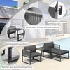 Melko Sitzgruppe Möbelset Aluminium Balkon Set wetterfest Gartenmöbel Sitzgarnitur, (inkl. höhenverstellbare Füße, 4-tlg, Aluminiummöbel), Hocker kann je nach Bedürfnissen als Tisch oder Liege verwendet werden Bild 4