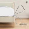 Asalvo Bettgitter, 150 cm, Fallschutz, für Kinder, klappbar, Tragetasche, extra hohes Design, faltbar und tragbar, sichere Befestigung, Sterne beige Bild 3