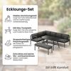 Mucola Essgruppe Aluminium Lounge Ecksofa mit Sitzbank wetterfest Grau Tisch Entspannungsoase Gartenmöbel Ecksitzgarnitur Sofa Outdoor-Möbel Bild 2