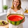 Lashuma Salatschüssel Melone, Keramik, (1-tlg), Handbemalte Servierschale in Melonen Optik Ø 25 cm Bild 3