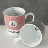 BOLTZE Tasse 2er-Set Jumbotassen Marino, rot + blau mit Anker Bild 2