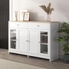 FurnitureR Moderne Hochkommode in Weiß, Vielseitiges Design, Robuster Holzfurnier & MDF Rahmen, Elegante Aufbewahrungslösung für Wohnzimmer Bild 4