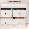 HOMCOM Kommode Sideboard mit 4 Schubladen Moderner Aufbewahrungsschrank (Schubladenschrank, 1 St, Sideboard), für Wohnzimmer Schlafzimmer Flur 74 x 35 x 97 cm Weiß Bild 4