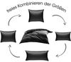 Bettwaesche-mit-Stil Mako-Satin / Baumwollsatin Bettwäsche uni / einfarbig schwarz Kissenbezug 80x80 cm Bild 5