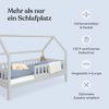 Ehrenkind Hausbett Lille aus massivem Kiefernholz (mit abnehmbarem Rausfallschutz aus massivem Holz, Erhältlich in Natur und Weiß Kinderbett 80x160/90x200 cm), höhenverstellbar, nachhaltiges Kiefernholz, hergestellt in Europa Bild 3
