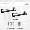 Coradoma Gewürzregal 2er Set für Gewürzgläser Küchen Organizer Gewürzaufbewahrung, Küchenregal Spice Rack 2-tlg, 40x9cm Bild 3