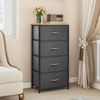 YITAHOME Kommode,Kommode mit 4 Schubladen,Schrank,Stoffschubladen mit Griffen,Metallgestell,Dauerhaft,Dunkelgrau Bild 4