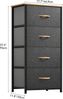 YITAHOME Kommode,Kommode mit 4 Schubladen,Schrank,Stoffschubladen mit Griffen,Metallgestell,Dauerhaft,Dunkelgrau Bild 3